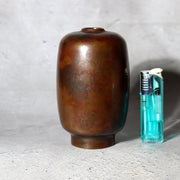 Japanese Cast Bronze Vase - Naoki Hara - Signed Tomobako Box Ikebana BV7404