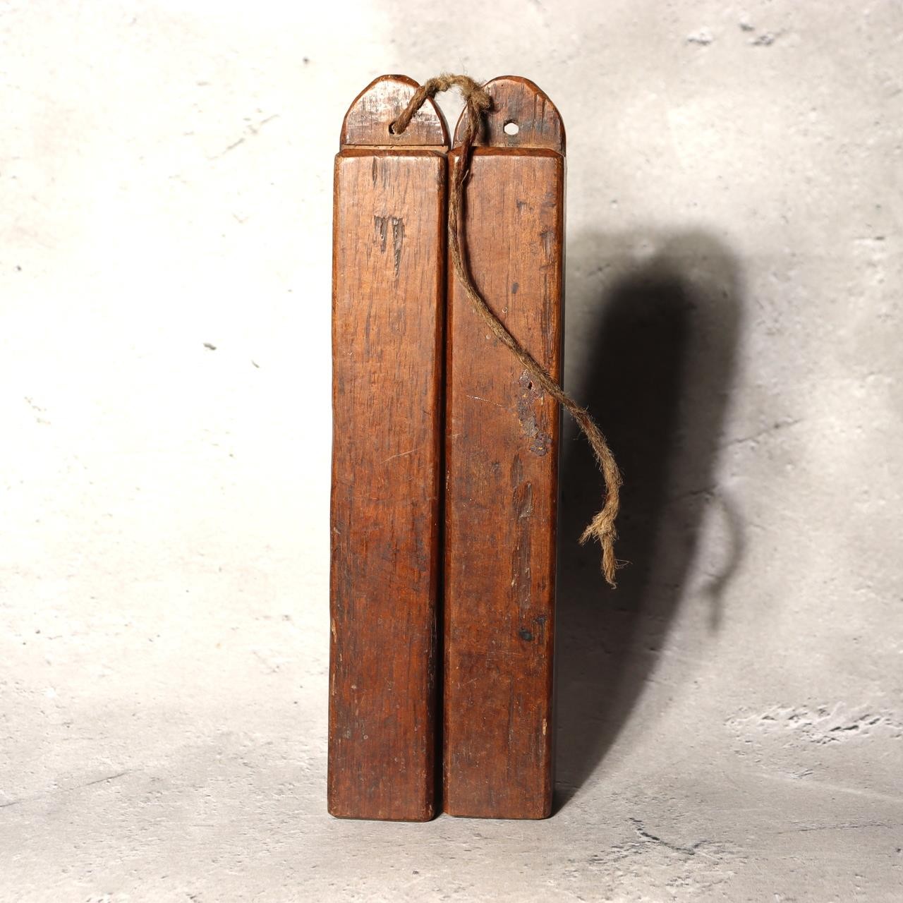 Vintage Japanese Small Wooden Clappers Hyoshigi Traditional