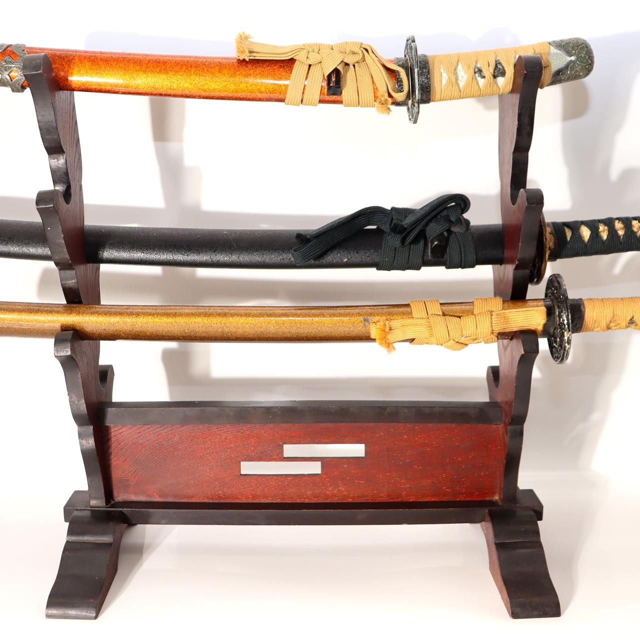Japanese Vintage Wood Katana Sword Stand Rack 5-Tier Display Katanakake SWR36010