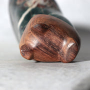 Japanese Suiseki Gifu Kujaku Kikkaseki Chrysanthemum Stone Wooden Base SS2418