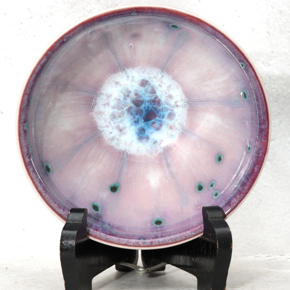 Japanese Kujaku Peacock Tenmoku Matcha Tea Bowl Chawan Matsuyama Gaei Box6