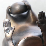 Vintage Japanese Bronze Rat Figurine - Nezumi by Seisai - Signed Tomobako 1.4kg12