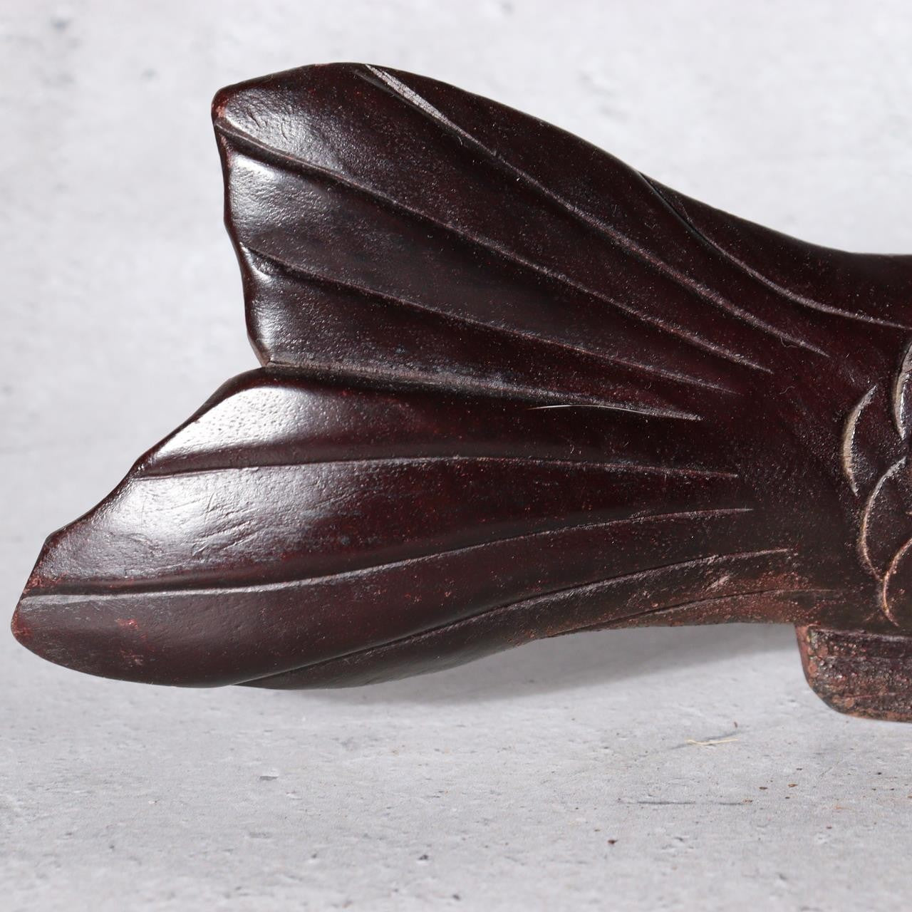 Antique Japanese Jizai-kagi Hearth Hook Slender Eel/Carp Wood Carving Movable6