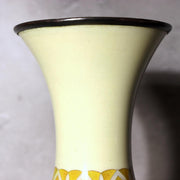 Vintage Japanese Cloisonne Enamel Vase Ota Hiroaki Pure Silver Rim OSV1014