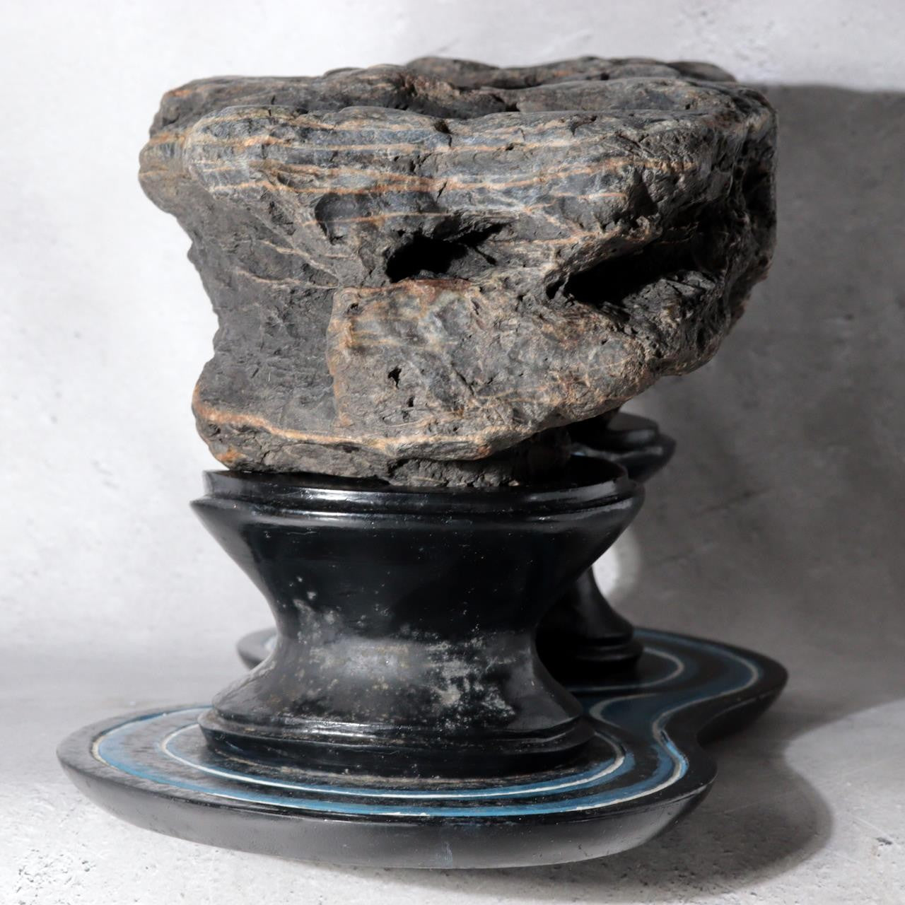 Japanese Suiseki Viewing Stone Ryugumon Sanpo seki Yamagata ishi Bonsai SS4413