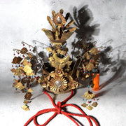 Vintage Japanese Shinto Brass Crown Tendoji Daikan Phoenix Repurposed Box0