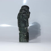 Vintage Japanese Cast Bronze Snow Country Folk Figure Ornament Patina BOSa466