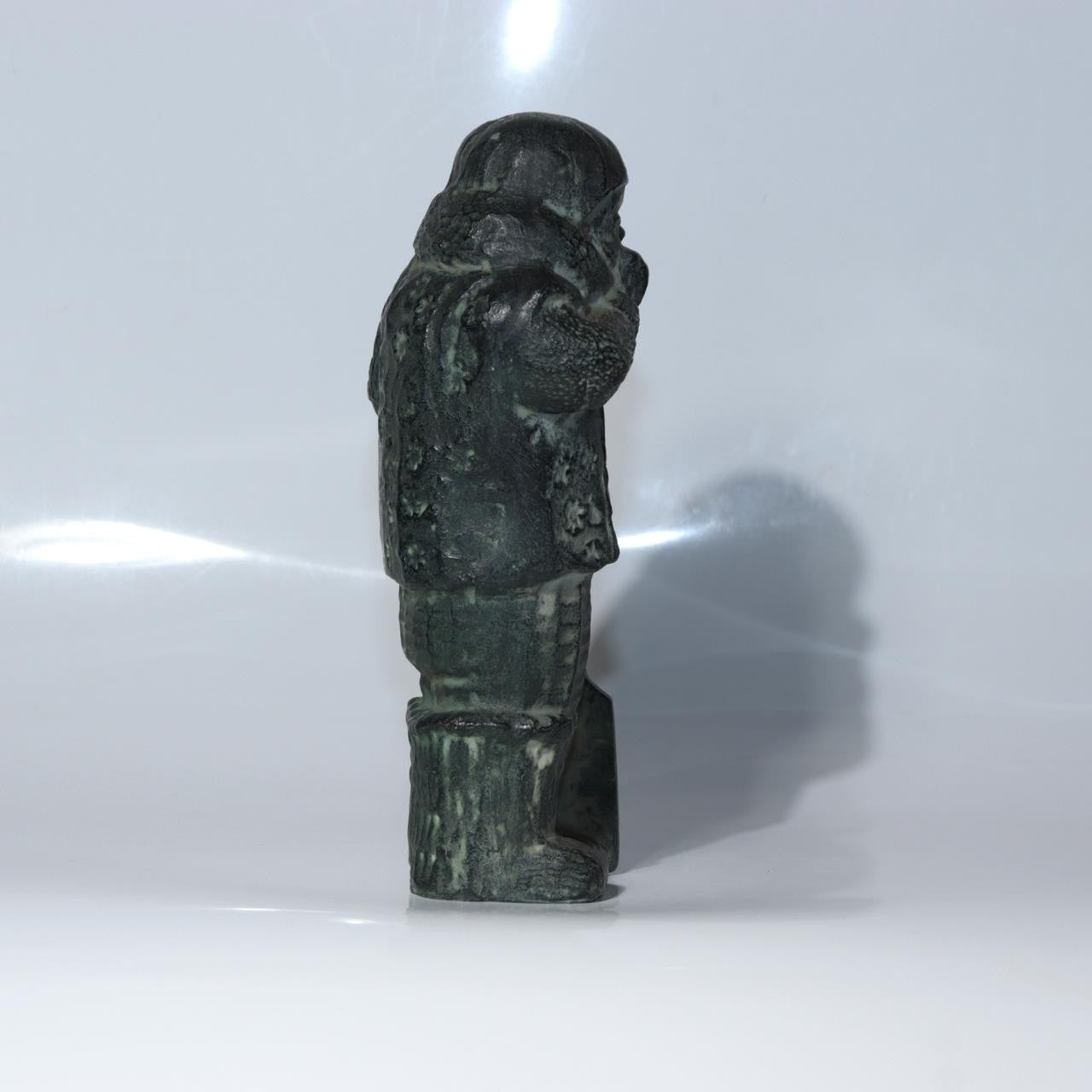 Vintage Japanese Cast Bronze Snow Country Folk Figure Ornament Patina BOSa466
