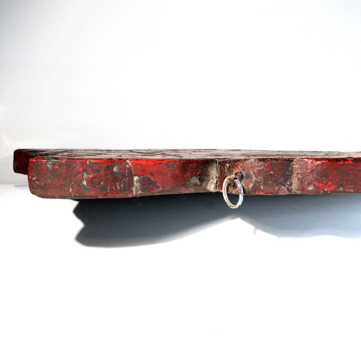 Antique Japanese Buddhist Wooden Fish Board Gyoban Kaipan Red Lacquer Temple12