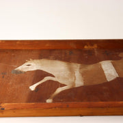 Japanese Antique 20.5in Ema Votive Tablet Horse Painting Wood Shrine Art Temple16