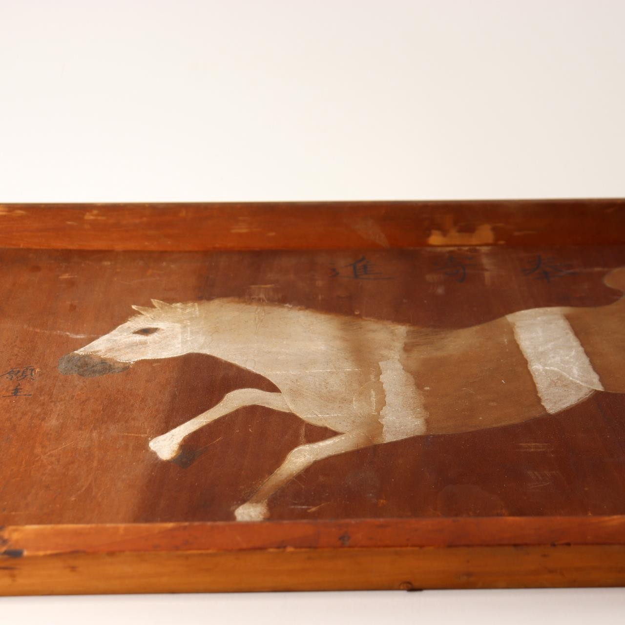 Japanese Antique 20.5in Ema Votive Tablet Horse Painting Wood Shrine Art Temple16