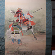 Antique Japanese Hand Painted Silk Kakemono Hanging Scroll Samurai Warrior3