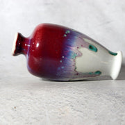 ​Japanese Studio Ceramic Vase Peacock Glaze Masahide Matsuyama Tatsuno Kiln9