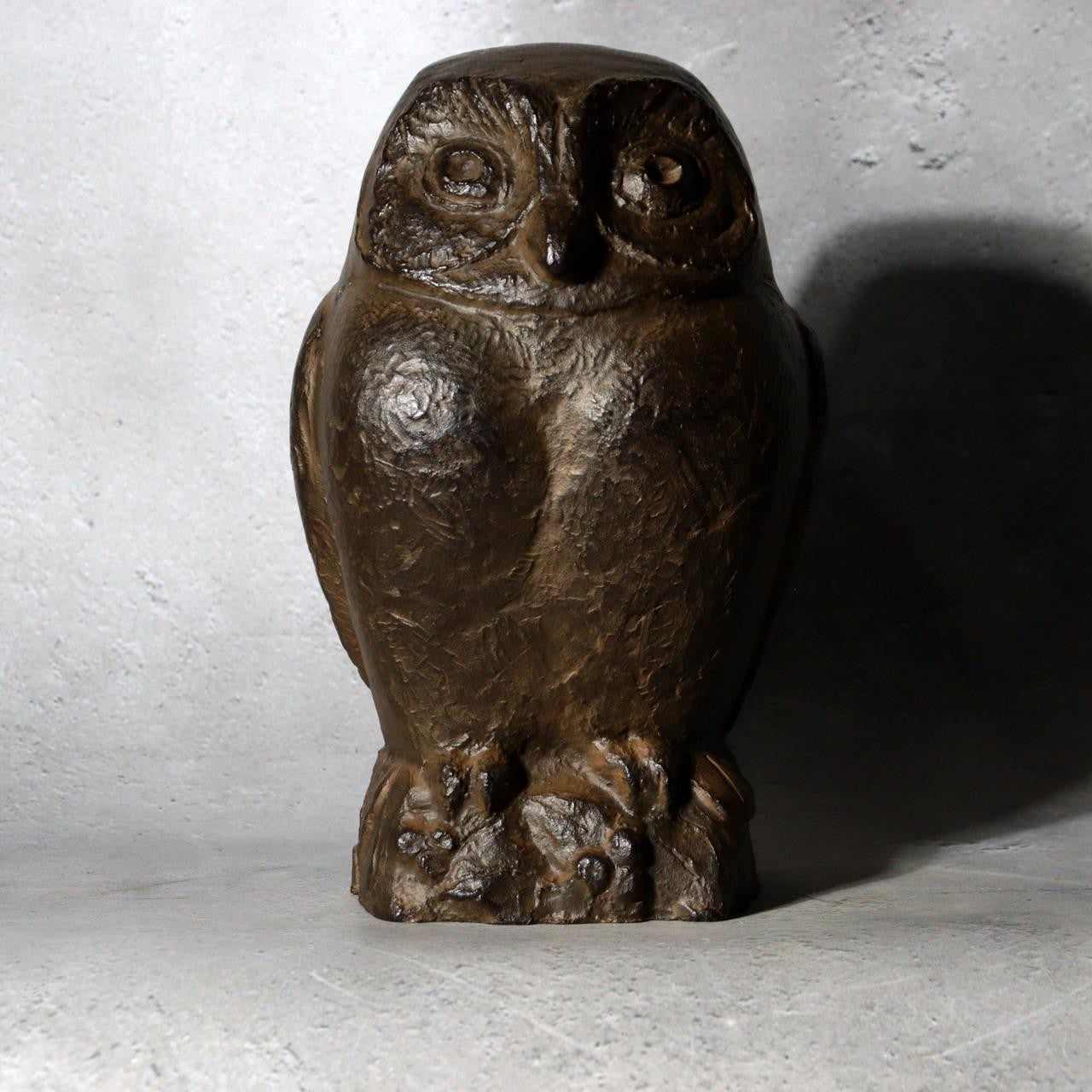 Japanese Bronze Owl Figurine Statue Okimono Hiromu Kojima 1982 Coin Bank BOSa654