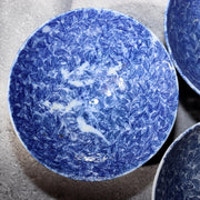 Antique Japanese Imari Rice Bowls Set 4 Inban Transferware Blue Fern Meiji IP1297