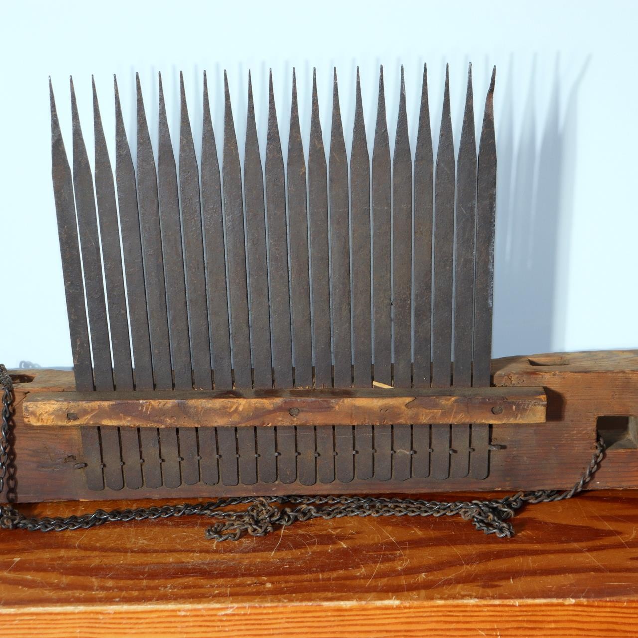 Traditional Japanese Threshing Tool Senbakogi Iron Wood Antique Rice Thresher13