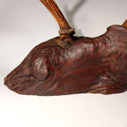 Japanese Deer Antler Sword Stand Katana Kake Stag Horn Natural Wood Burl 47cm5