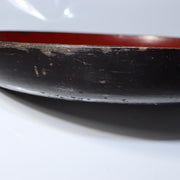 Antique Japanese Aizu Lacquer Round Oval Wooden Serving Tray Warped WO60813