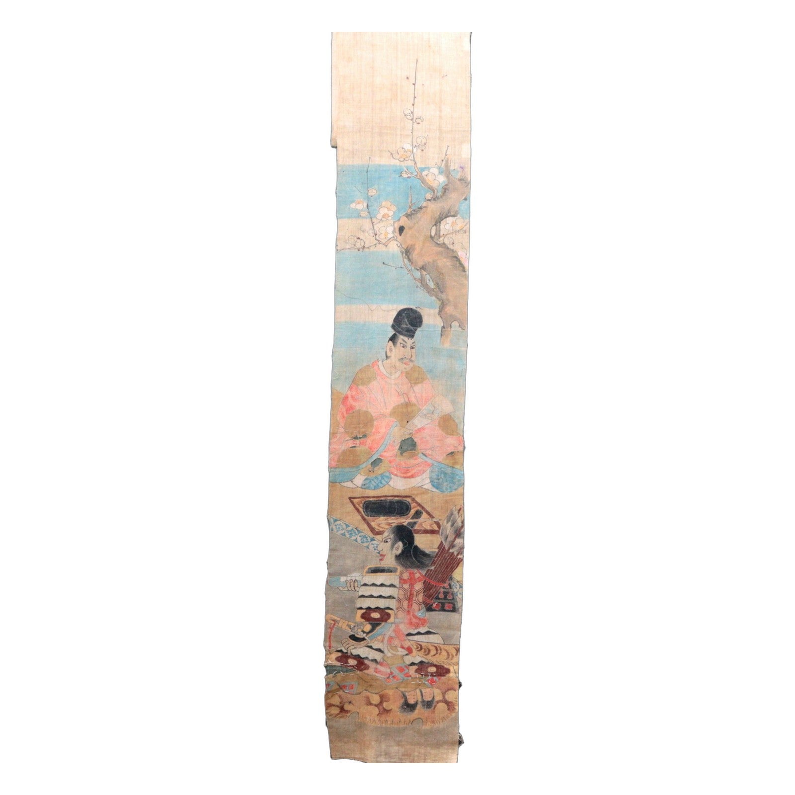 Late Edo Japanese Boro Nobori Flag Samurai Hand Painted Hemp BRKW17311