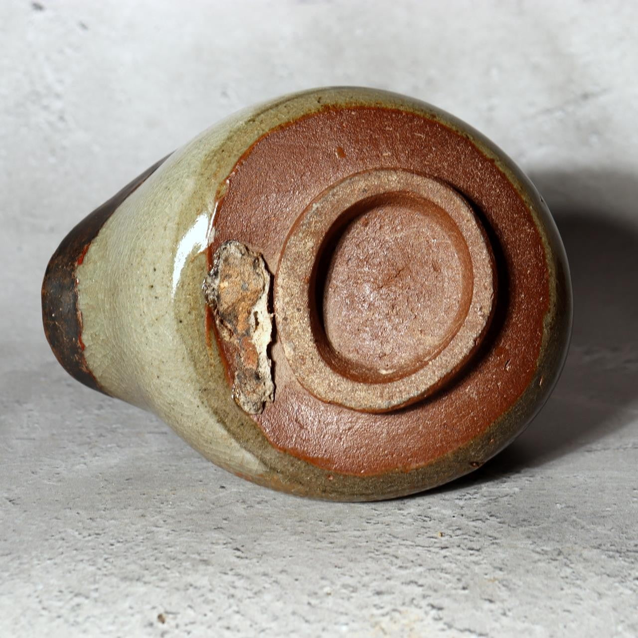 Antique Japanese Karatsu Tea Bowl Chawan Kihara Kiln Distorted Shape Box PCP2778