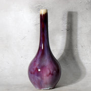 Japanese Ceramic Vase Peacock Glaze Masahide Matsuyama Kujaku Kiln PV3192