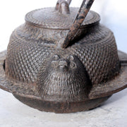 Authentic Nanbu Tekki Cast Iron Tanuki Ashtray Vintage Bunbuku Chagama Kettle4
