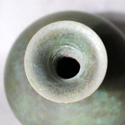 Takaoka Bronze Vase  Gousho Ancient Verdigris Patina Classic Trumpet Neck Japan7