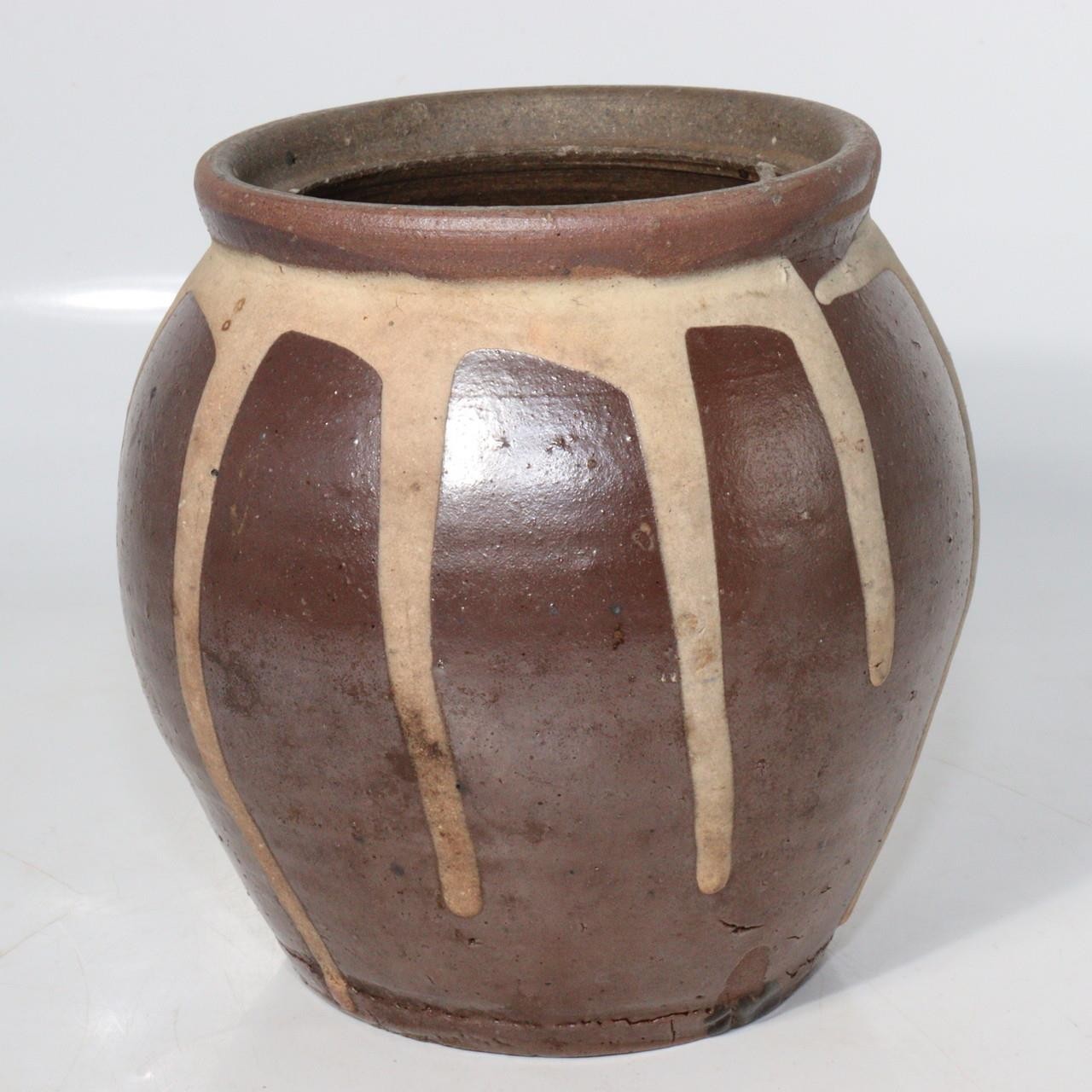 Japanese Antique Tanba ware Jar Vase Pottery PV1450
