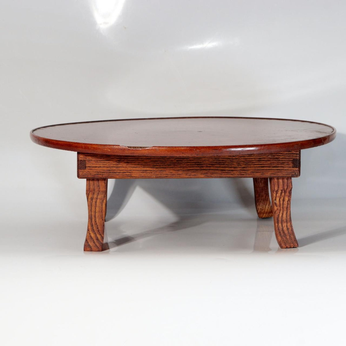 Vintage Japanese Wooden Miniature Chabudai Round Table Display Stand 11.6inch6