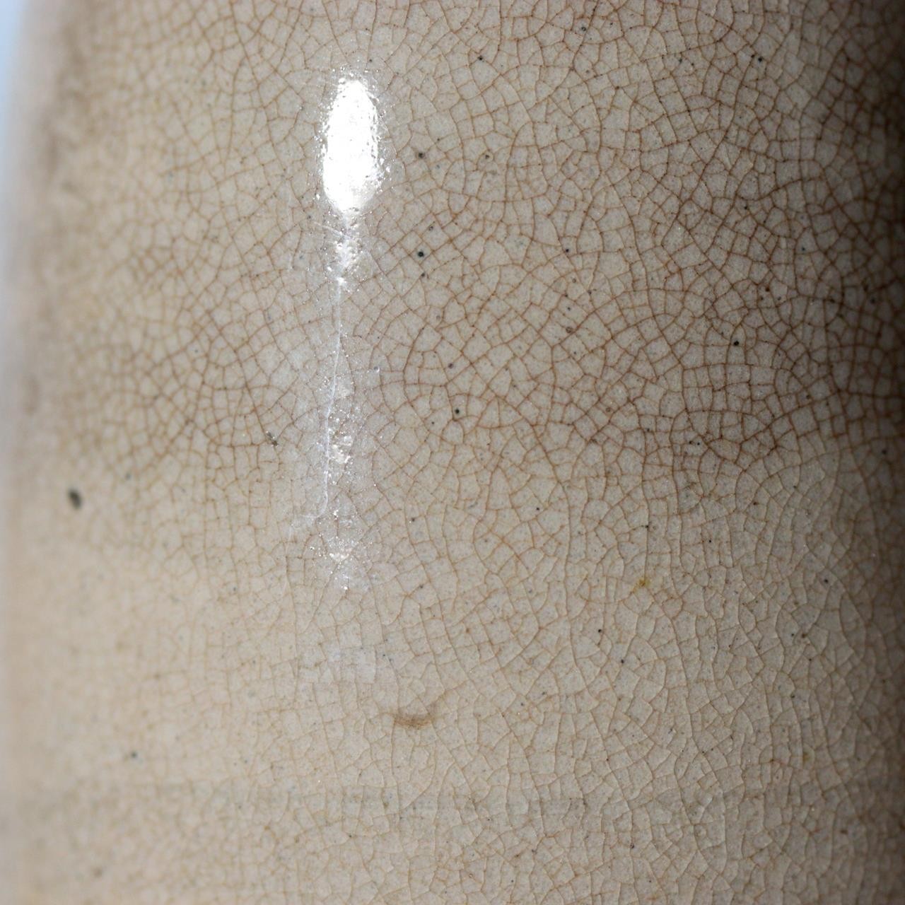 Late Edo Seto Ware Ceramic Sake Bottle Tokkuri Iron Brown Grass Motif PV31715