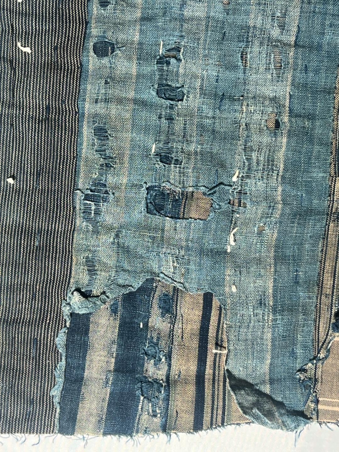 Antique Japanese Boro Kofu Thick Layered Cotton Indigo Textile Rug16