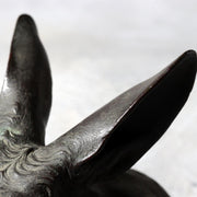 Antique Japanese Bronze Rabbit Okimono Taisho 1919 Signed Ono Tohachi 2.53kg10