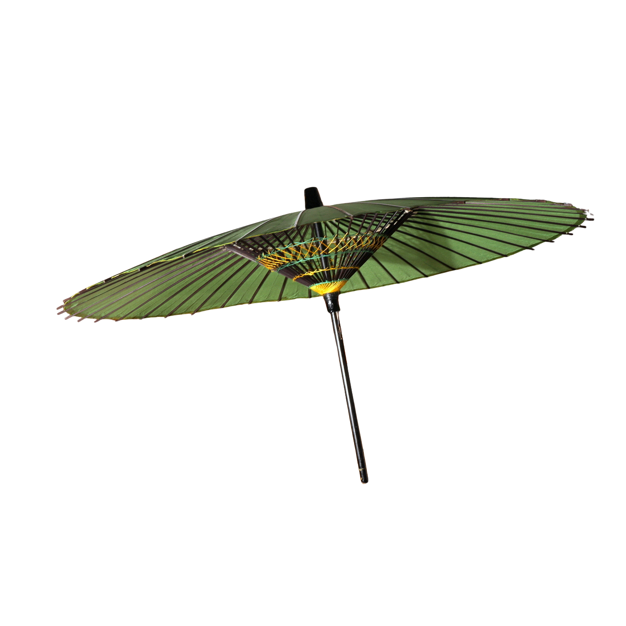 Japanese Wagasa Bamboo Umbrella Green Geisha Maiko Dance Prop Detachable WO5095