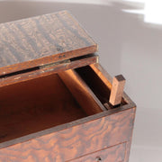 Vintage Japanese Tamo Wood Haribako Sewing Box Figured Grain WO61910