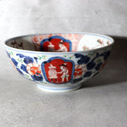 Late Edo Imari Iroe Porcelain Bowl Plate Nanbanjin Foreigners Ships PV3169