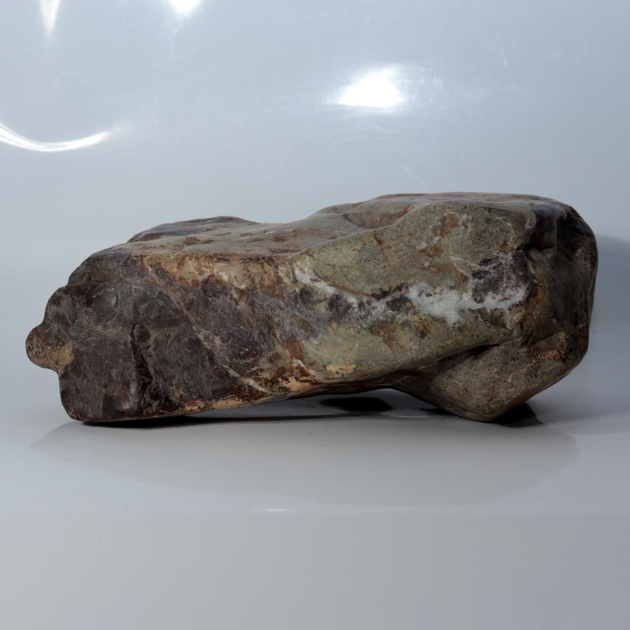 Japanese Natural Chrysanthemum Stone Kikuka-seki Neodani Gifu with Daiza SS2368