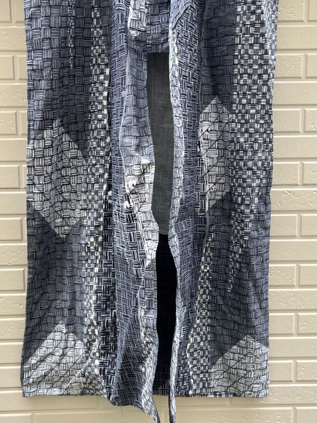 Japanese Men's Cotton Yukata Summer Kimono Basket Weave Pattern BRKW1768