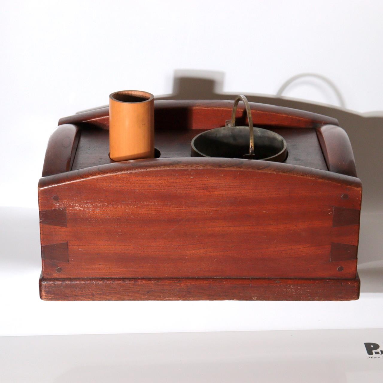 Antique Japanese Zelkova Wood Tabako bon Smoking Box Large WO6220