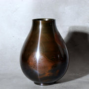 Japanese Master Bronze Vase "Sato no Yama" by Hasegawa Yoshihisa Nitten Juror3