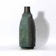 Japanese Takaoka Bronze Vase Mitsuru Obaka Relief Tomobako BV76715