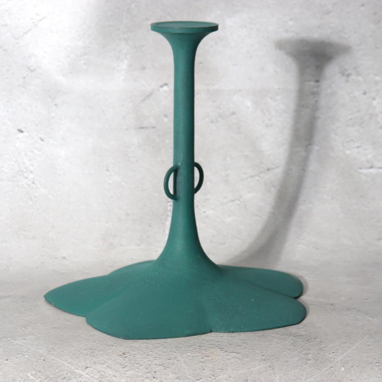 Japanese Bronze Flower Vase Ikenobo Kikyo Ichimonji Yoshiyuki Green14