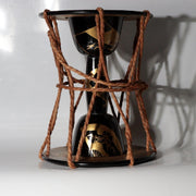 Antique Japanese Tsuzumi Hourglass Drum Maki-e Lacquer Gold Motif14