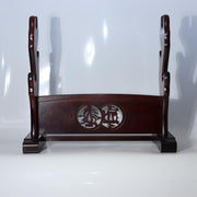 Japanese Wooden Katana Stand - Triple Rack 3-Tier - Tsuba Sukashi Openwork16