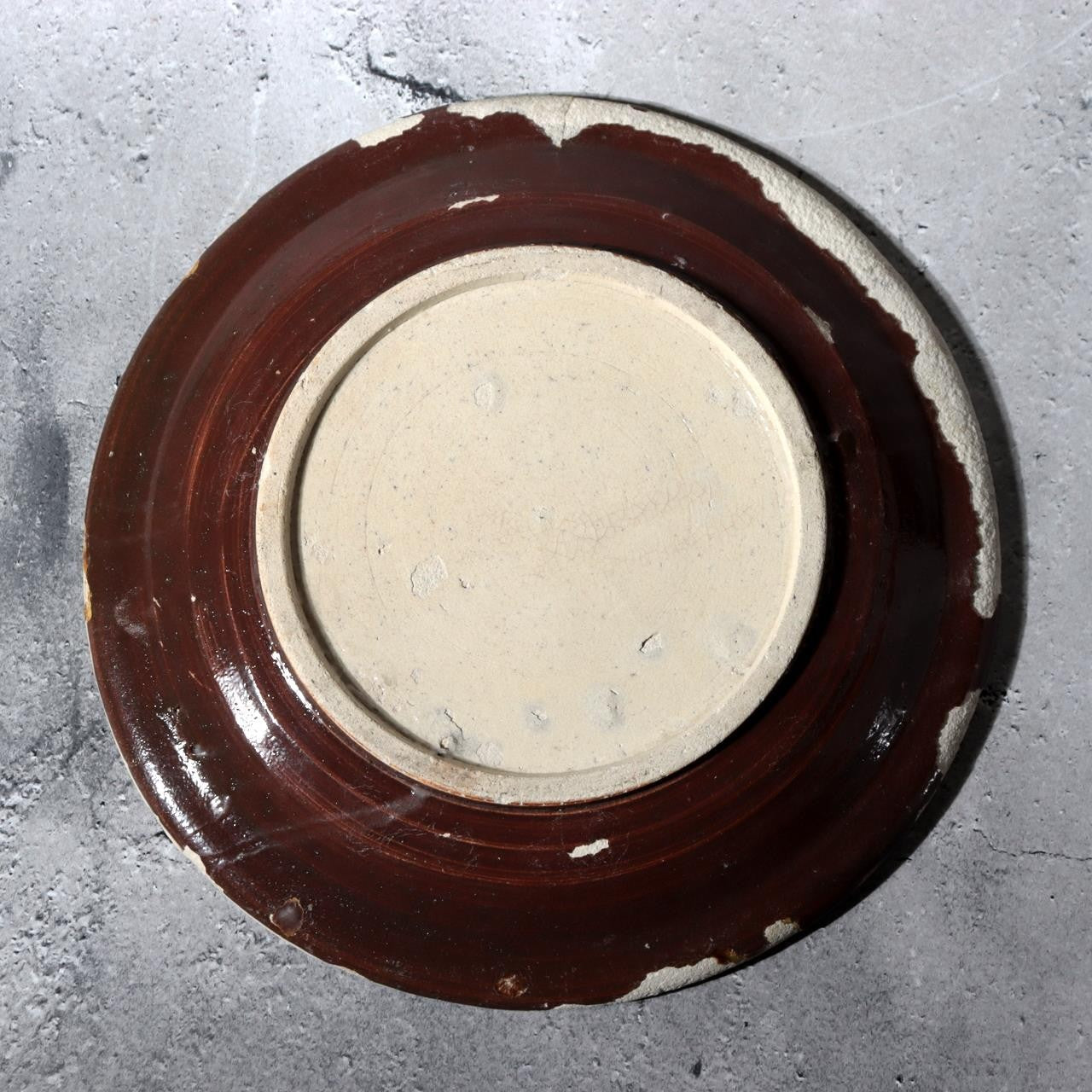Antique Bakumatsu Seto Ware Ceramic Plate Iris Dragonfly Pattern PCP3068