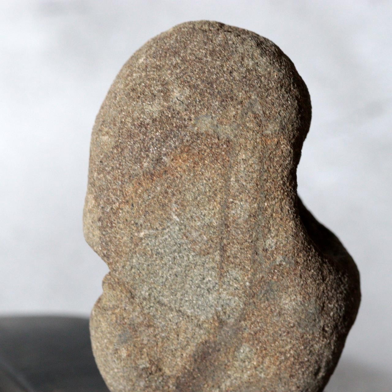 Japanese Hokkaido Daruma Suiseki Viewing Stone with Wooden Daiza Base7