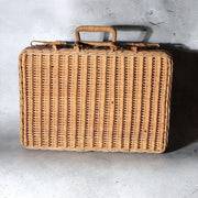 Vintage Japanese Bamboo Woven Basket Trunk Suitcase Bag3