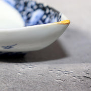 Antique Japanese Hirado Ware Porcelain Dish - Sometsuke Bakumatsu 17cm IP1359