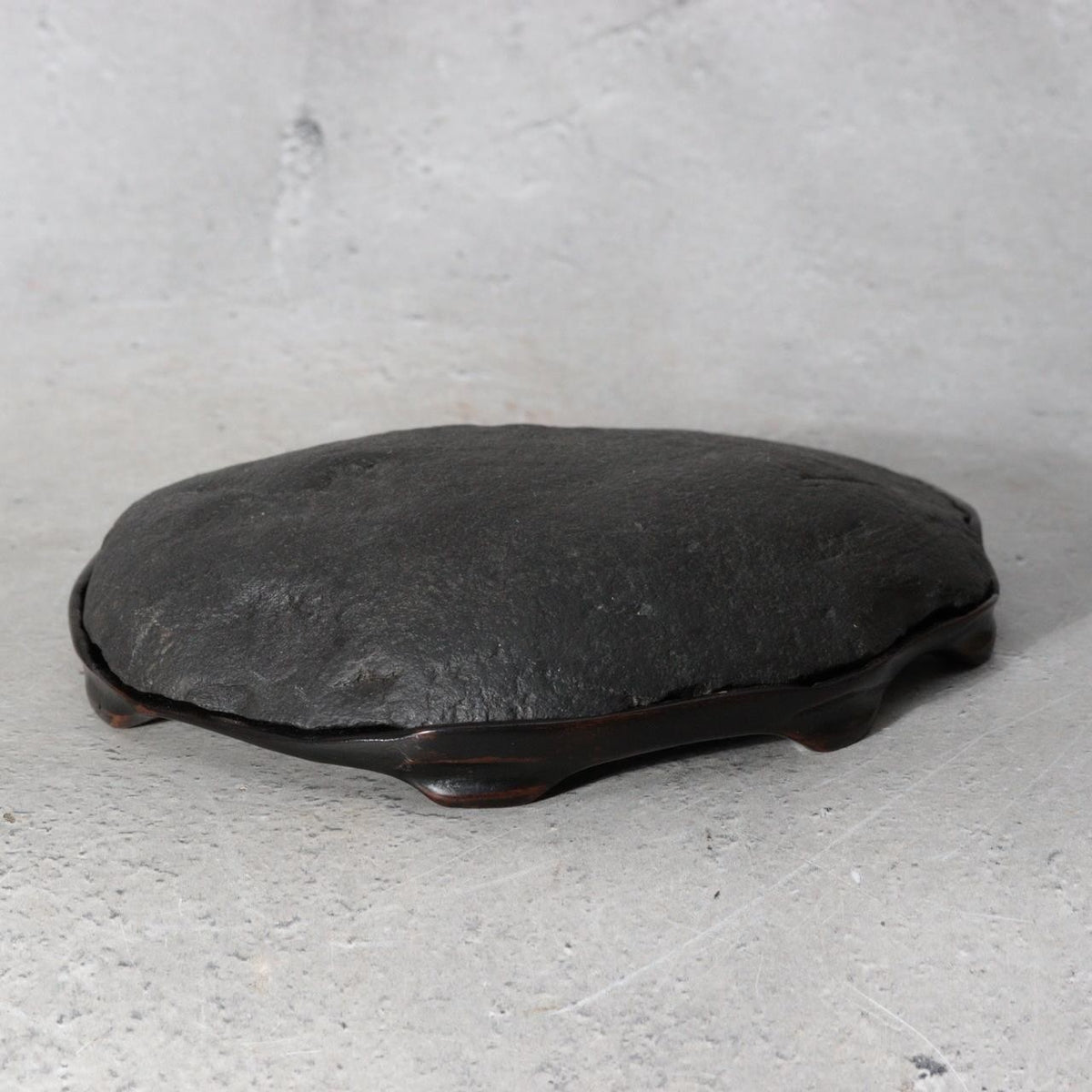 Vintage Japanese Suiseki Watarasegawa Viewing Stone Custom Wooden Base0
