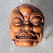 Japanese Carved Boxwood Mask Netsuke Buaku Kyogen Signed Jiro NW2720