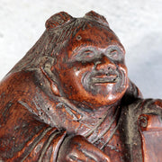 Antique Japanese Bamboo Root Okimono Kanzan Jittoku Hanshan Shide Edo Meiji6